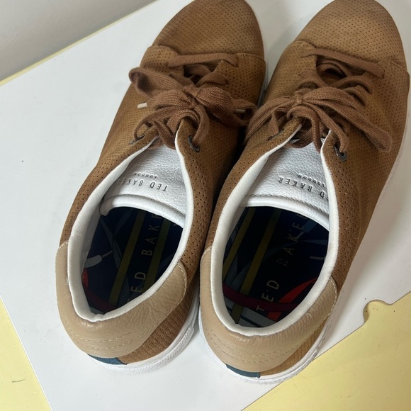 Ted Baker 10.5 Full Suede Leather Performance Oxford Shoe Sneaker Brown - Picture 8 of 12